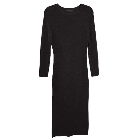 Jenni Kayne Size S Long Sleeve Merino Wool‎ Thermal Sweater Dress Charcoal Gray - Picture 2 of 7
